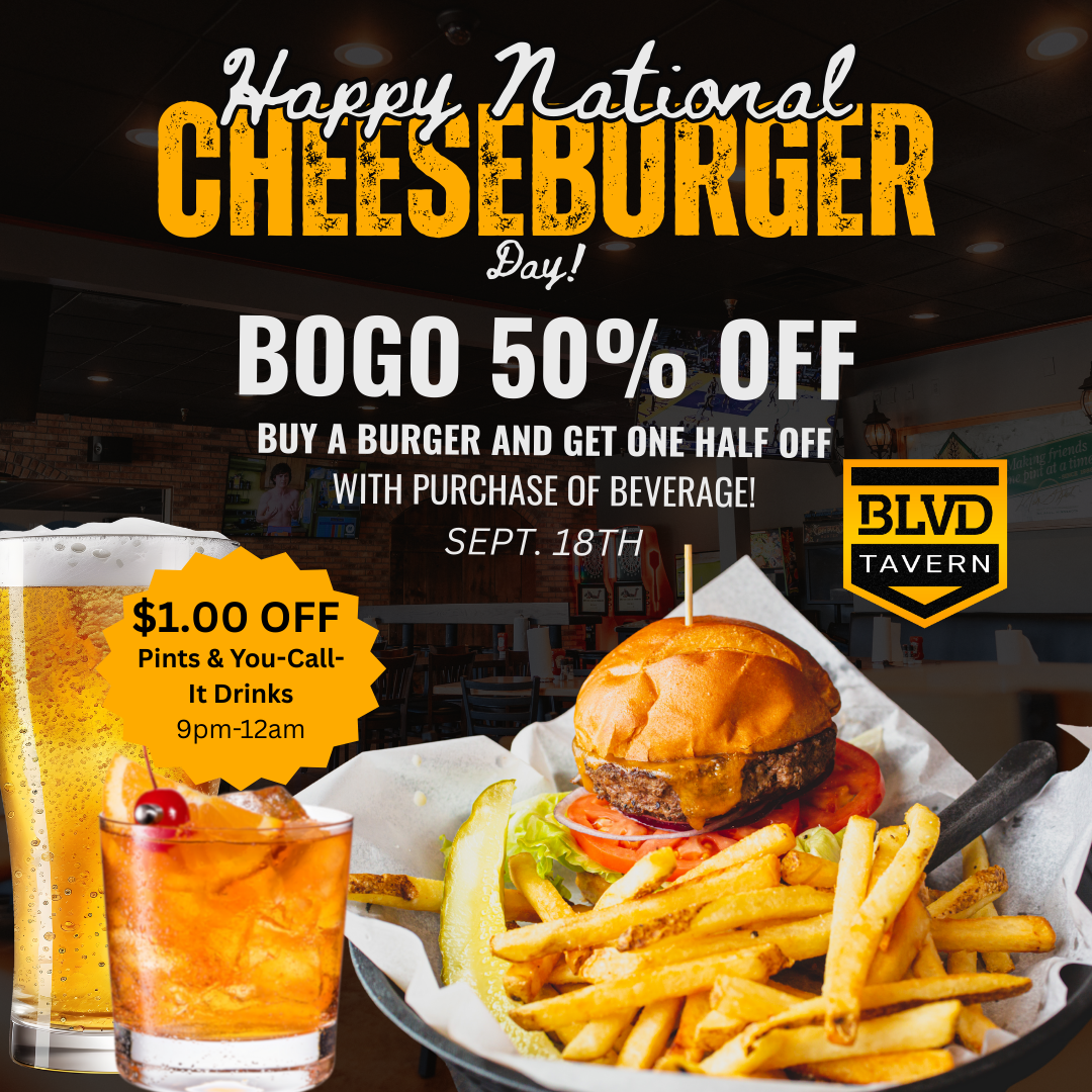 national cheeseburger day deal at BLVD Tavern