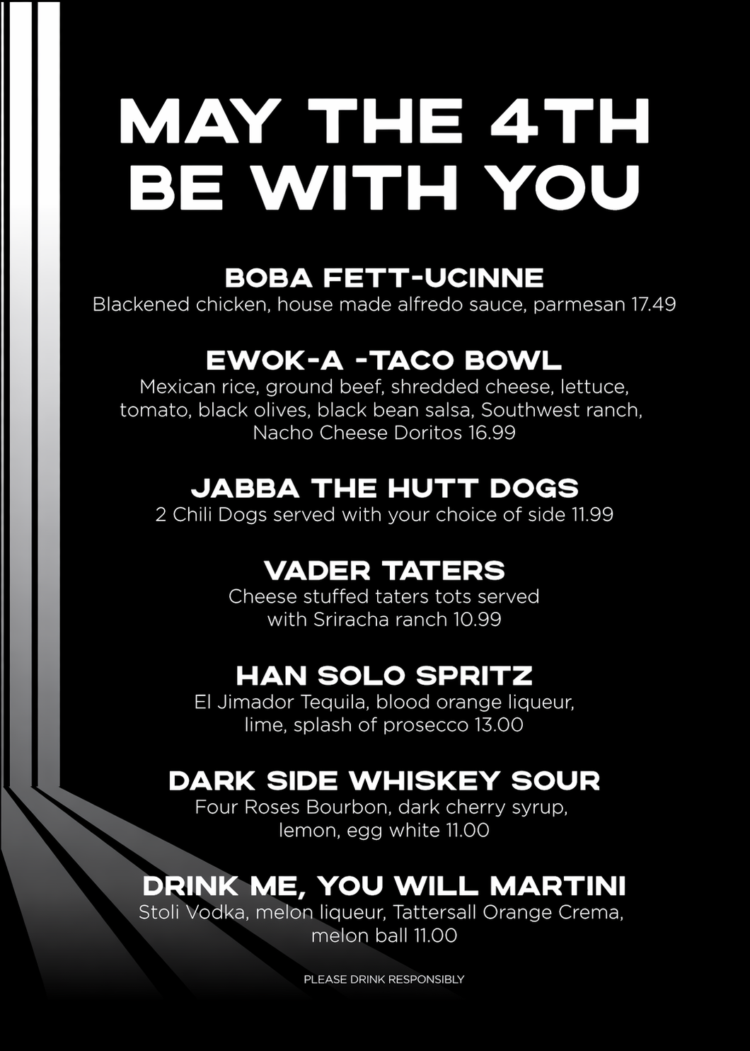 May The Fourth Me With You food and Drink menu at Lakewood Tavern in Lake Elmo, MN
