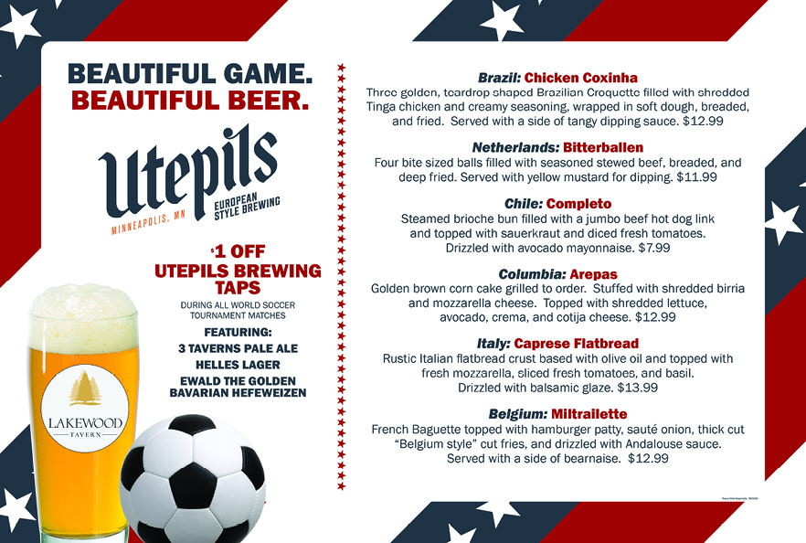 FIFA World Cup Specials at Lakewood Tavern in Lake Elmo, MN