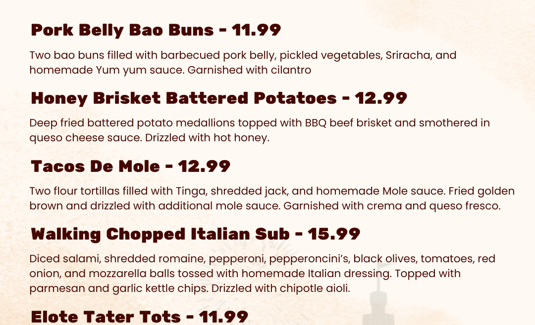 Limited time State Fair Menu at Lakewood Tavern in Lake Elmo, MN